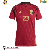 Camiseta Bélgica Arthur Vermeeren #23 Primera Equipación para mujer Eurocopa 2024 manga corta